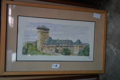 ECOLE MODERNE, Quatre aquarelles 