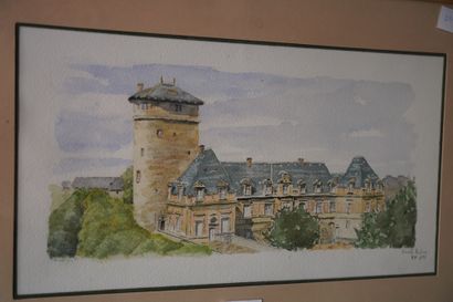 ECOLE MODERNE, Quatre aquarelles 