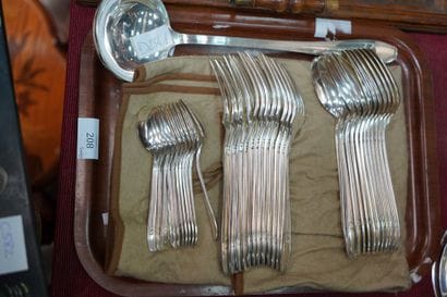 Partie de ménagère en métal argenté modèle...
