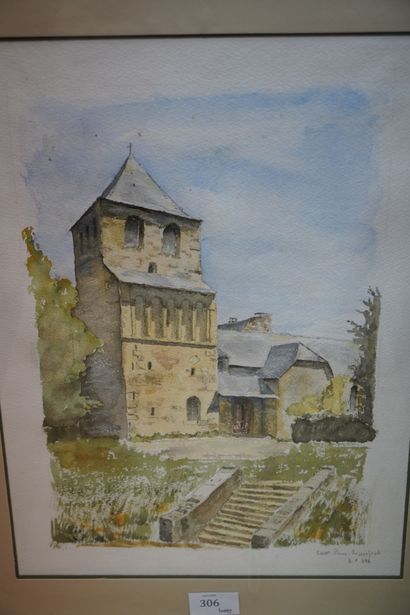 ECOLE MODERNE, Quatre aquarelles 