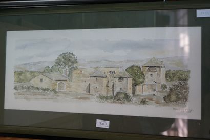 ECOLE MODERNE, Quatre aquarelles 