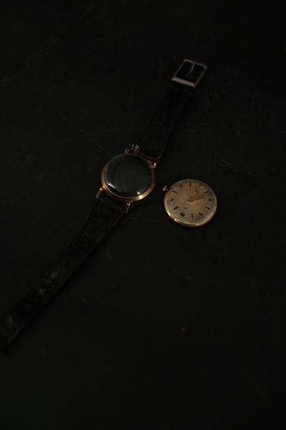 Partie de boitier de montre bracelet, or...