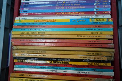 Réunion de BD, Tintin ; réunion de journaux,...