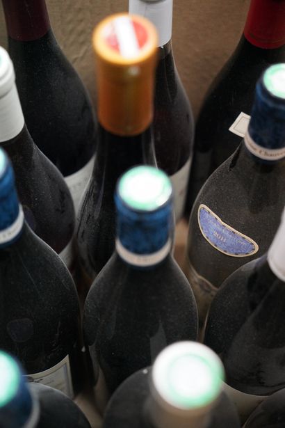 Réunion de bouteilles de vin : Pouilly Fuissé...