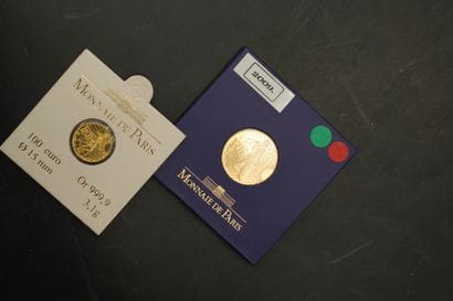 Pièce en or (920 mill.), de 8,45g. Semeuse...