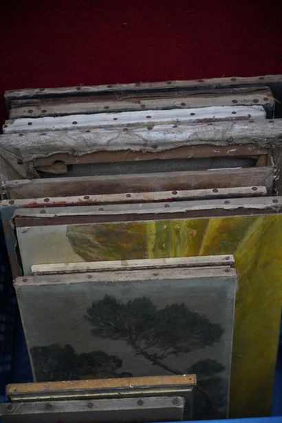 Réunion d'huiles sur toile et huiles sur...