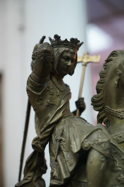 Cavaliers, groupe en bronze doré (ancien...