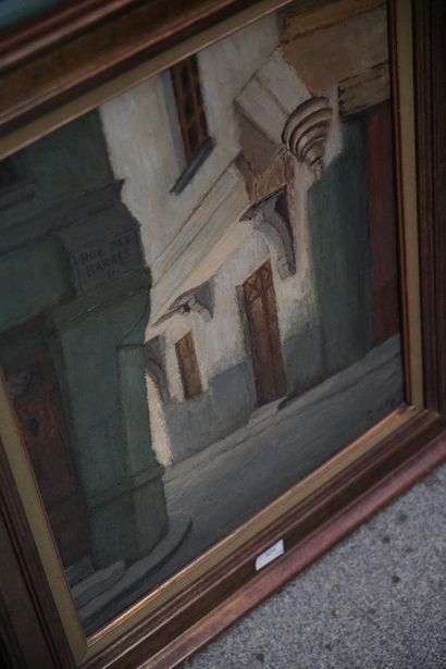 Ecole Moderne. Rue des Barres. Huile sur...