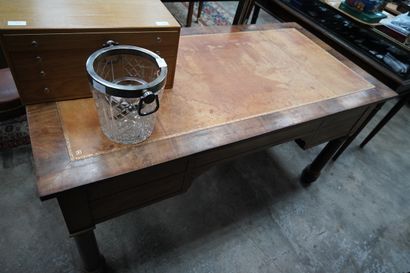 Bureau plat rectangulaire en bois de placage,...