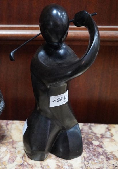 Didier FIGENT, Le golfeur, sujet bronze patine...