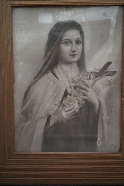 Sainte Thérèse, dessin signé 