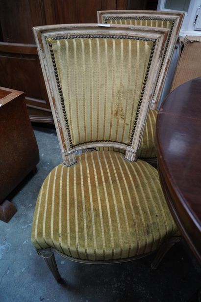 Meuble deux - corps en bois peint blanc,...