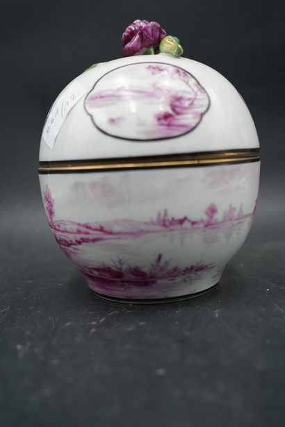 SEVRES, dans le goût de. Pot couvert en porcelaine...