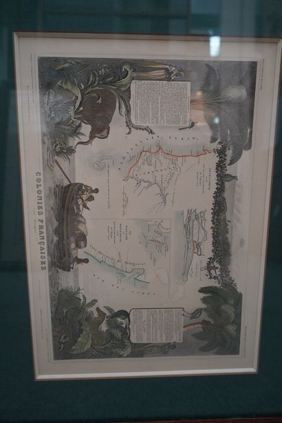 Réunion de pièces encadrées. En l'état.