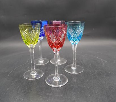 CRITALLERIE DE LORRAINE, Suite de cinq verres...