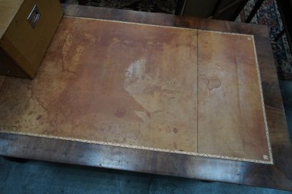 Bureau plat rectangulaire en bois de placage,...