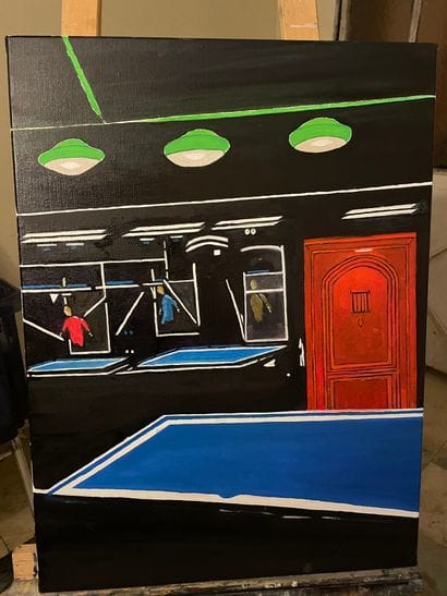 Christophe ETRONNIER.
Le Club, 2023. Peinture...