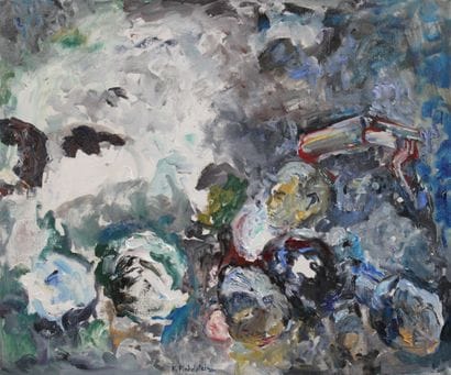Karen FINKELSTEIN.
Migrants, 2022. Huile...