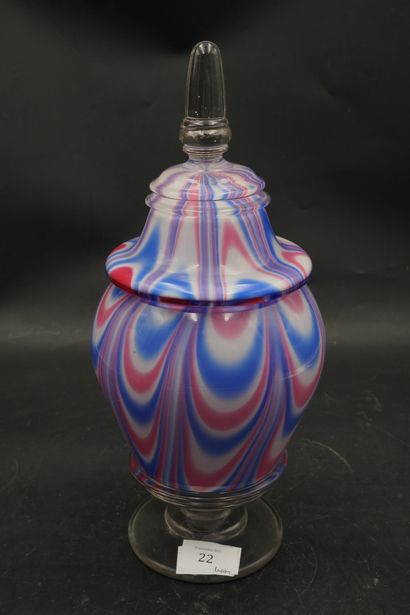 Verrerie de Vierzon, drageoir en verre multicouches...