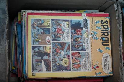 Réunion de nombreuses revues Spirou. 4 cartons....