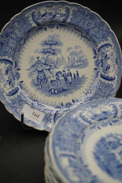 BORDEAUX, DAVID JOHNSTON, réunion de 10 assiettes...