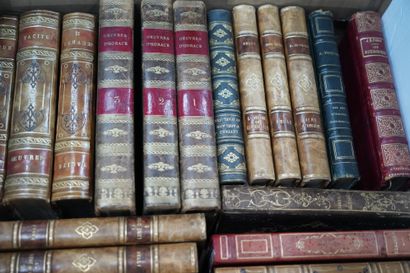 Réunion de livres reliés, XIXe, littérature,...