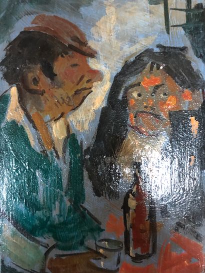 Rostislas LOUKINE (1904-1988). Les buveurs....