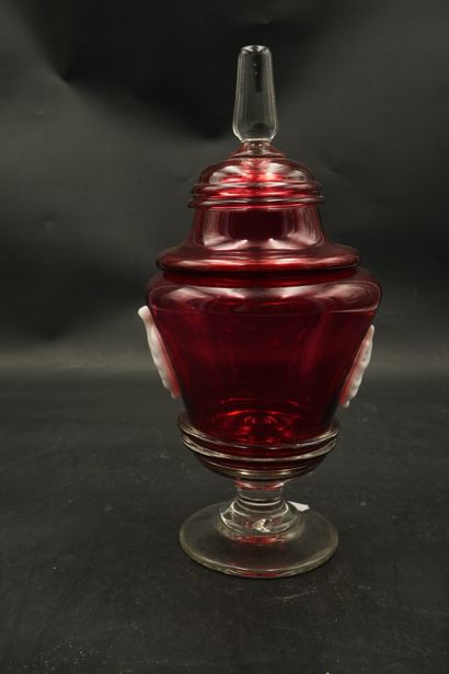 Verrerie de Vierzon, drageoir en verre multicouches...