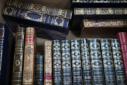 Réunion de livres reliés, XIXe, littérature,...
