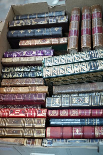 Réunion de livres reliés, XIXe, littérature,...