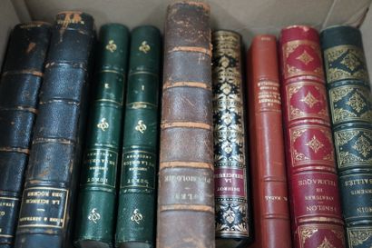 Réunion de livres reliés, XIXe, littérature,...