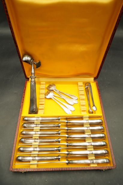 CHRISTOFLE, partie de ménagère en métal argenté,...