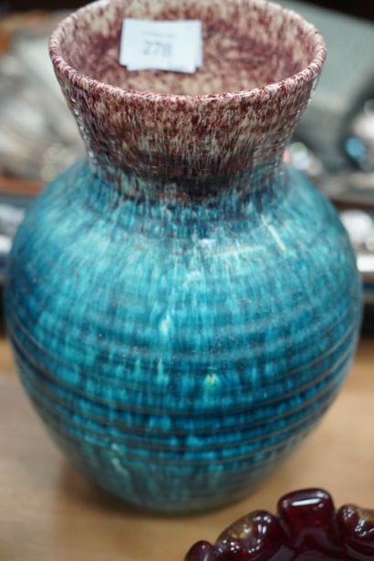 ACCOLAY. Vase pansue en céramique émaillée,...