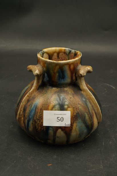Charles GREBER (1853-1935). Vase à panse...
