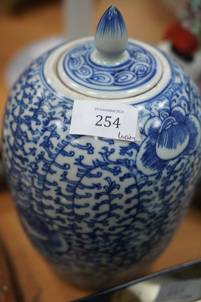 CHINE, XXe. Pot à gingembre en porcelaine...