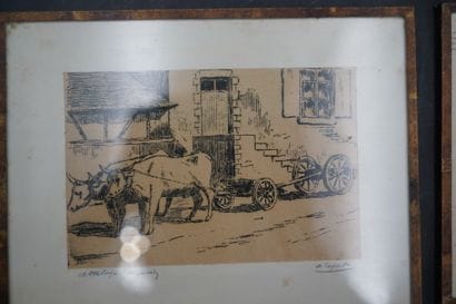 A. LEFORT. Réunion de huit gravures sous...