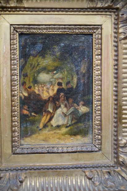 Ecole moderne, Baigneuse ; Fête galante....