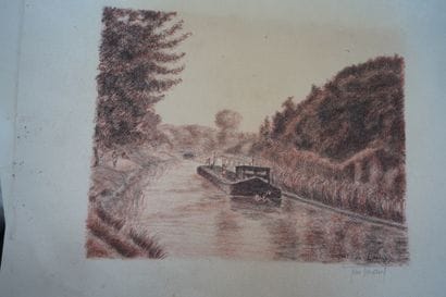 Ecole moderne. Canal du Loing ; Les Varennes...