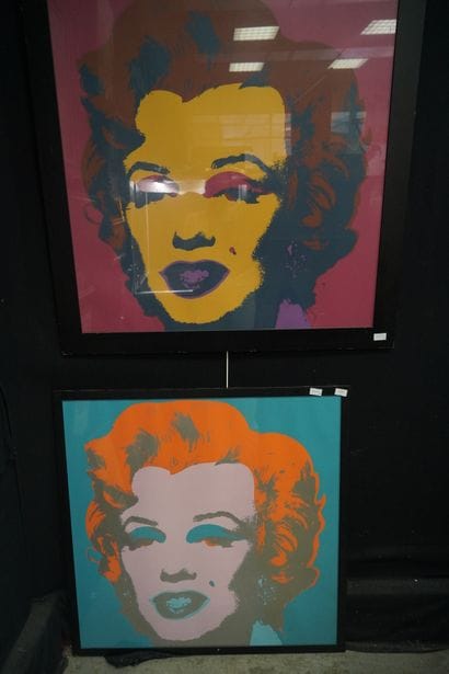 Marilyn Monroe, trois reproductions en couleurs...