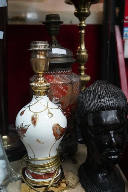 Réunion de vases ; pieds de lampes en céramique,...