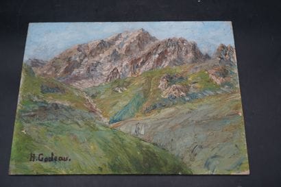 Hubert GODEAU (XX), Rue de village savoyard,...