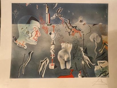 Salvador DALI (1904-1989), d'après. 
Paysage...