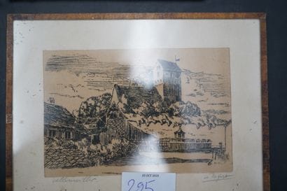 A. LEFORT. Réunion de huit gravures sous...