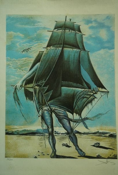 Salvador DALI (1904-1989), d'après. 
Le Bâteau....