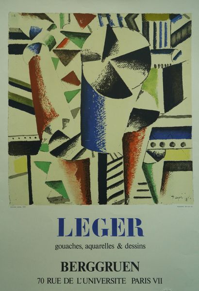 Affiche d'exposition, Fernand LEGER, Gouaches,...