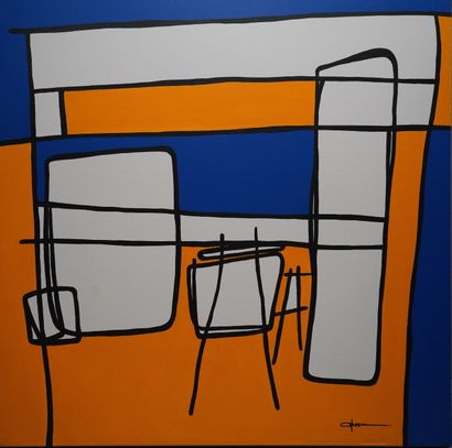 Éric CHAPEAU (né en 1967). 
Composition
Acrylique...