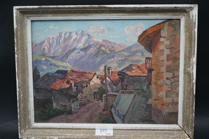 Hubert GODEAU (XX), Rue de village savoyard,...