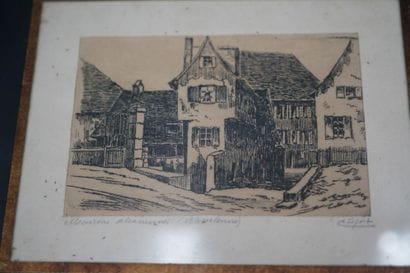 A. LEFORT. Réunion de huit gravures sous...