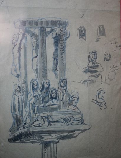Réunion de dessins, aquarelles sur le thème...