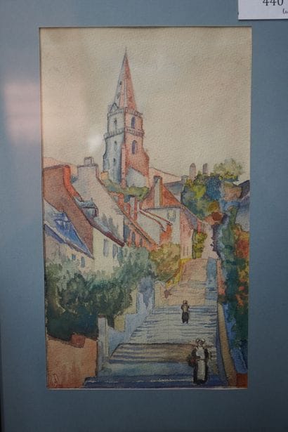 Réunion de dessins, aquarelles sur le thème...